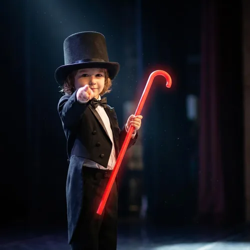 Vista 2 de Bastón rojo para Halloween, 35 pulgadas, bastón de plástico