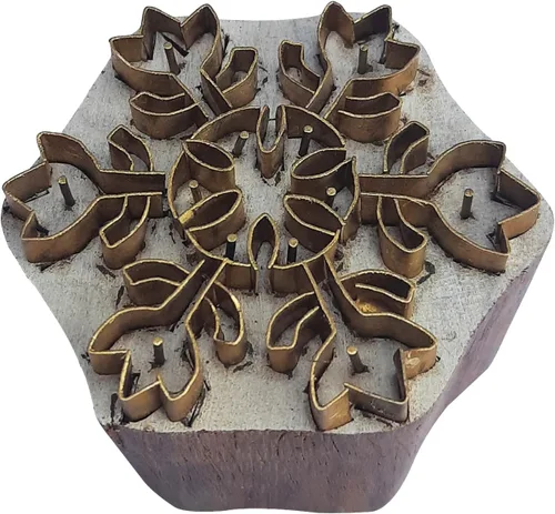 Vista 5 de Royal Kraft Sellos de madera de latón para impresión de bloques en arcilla, cerámica, tela BHJtag010