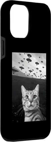 Vista 3 de iPhone 13 Pro Max Cat Ufo Selfie Alien Ufo Funny Cat Selfie Con Ufos Case