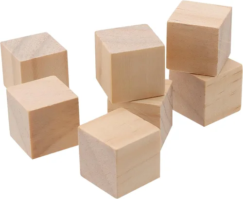 Vista 4 de 800 cubos de madera de 3/4 pulgadas a granel, bloques de madera cuadrados sin terminar de 0.8 pulgadas, bloques de madera lisos en blanco