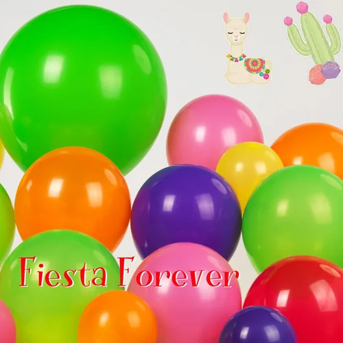 Vista 5 de Decoraciones de fiesta mexicana con arco de guirnalda de globos de arco iris colorido para la independencia del Cinco de Mayo mexicano Cielito