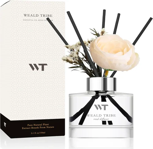 Vista 7 de WEALD TRIBE juego de difusor de aceite con varillas de junco, aroma de abeto balsámico, para accesorios de baño, decoración de estante