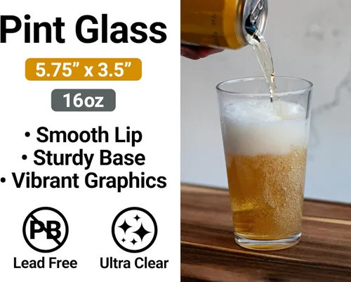 Vista 2 de R and R Imports Hampton Bays New York 16 oz Pint Glass Turtle Design Souvenir - 2 Pack