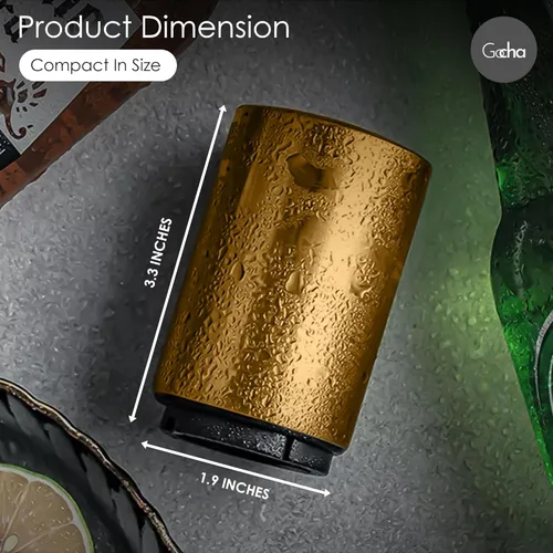 Vista 6 de GOCHA Abrebotellas magnético de cerveza con receptor automático de tapa – Dispositivo de empuje de acero inoxidable, herramienta de barra con una
