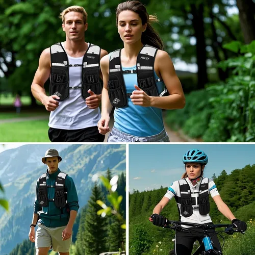 Vista 7 de Running Hydration Vest for Women Men - Waterproof Running Water Backpack Hydration Pack with 12 Pockets, Lightweight Water Vest for Hiking Trail