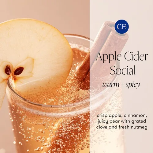 Vista 3 de Capri Blue Vela navideña en tarro de mercurio, mezcla de velas de soja, velas de otoño para el hogar perfumadas con manzana, canela y pera, vela