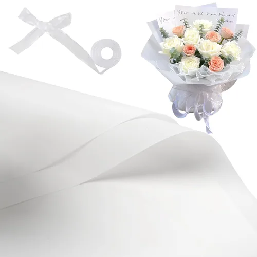 Wiaregom 20 hojas de papel de regalo para ramos, papel de embalaje de flores impermeable, suministros de ramo de floristería, embalaje de regalo