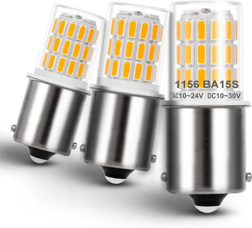 Vista 10 de Heifymi Bombilla BA15D 1142 de 12 voltios, blanco cálido, 2700K, 3W, 1004, 1076, 1130, 1176, LED, AC/DC, 12-24V, repuesto de bajo voltaje para luz