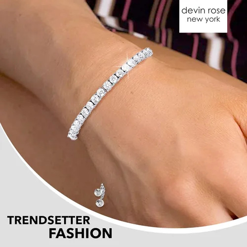 Vista 6 de Devin Rose 8 Cttw Cubic Zirconia Adjustable Bolo Bracelet for Women 4mm - 6mm