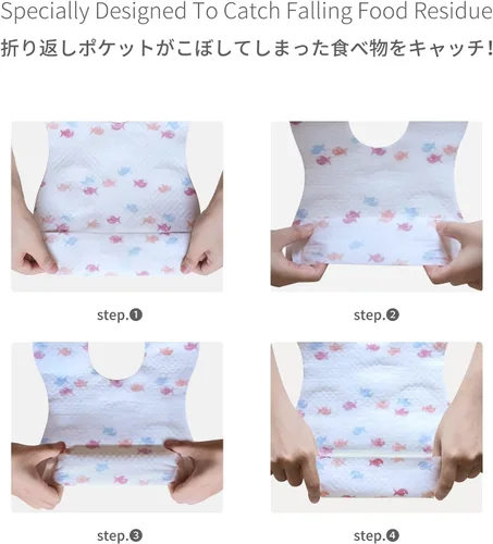 Vista 4 de Baby and Infant Disposable Travel Bibs - Soft, Leakproof, for Toddlers Babies, Feeding, Traveling, (60PCS)