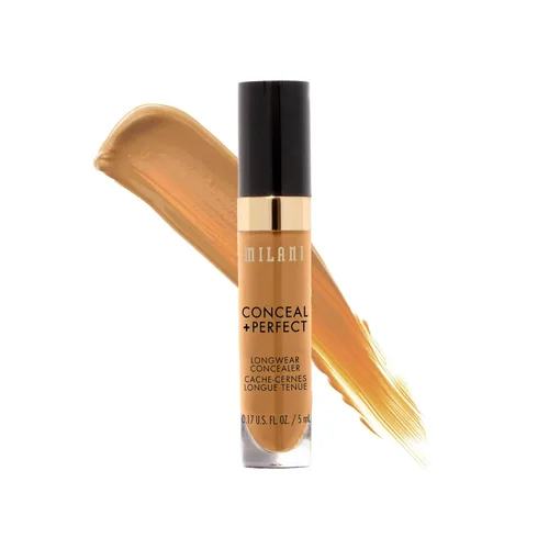Vista 10 de Milani Conceal + Perfect Corrector de Larga Duración de Cobertura Completa Infundido con Ácido Hialurónico y Vitamina E, Cubre Ojeras, Manchas e