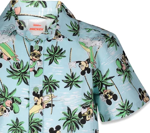 Vista 3 de Disney Lilo & Stitch Mickey Mouse Lion King Simba Hawaiian Button Down Shirt Toddler to Big Kid
