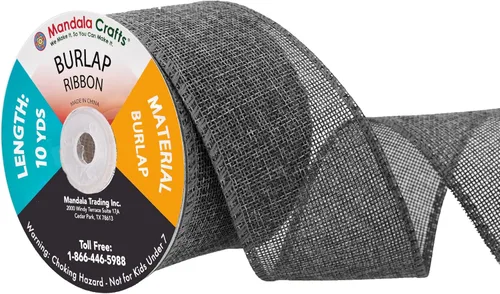 Vista 119 de Mandala Crafts Cinta de arpillera rosa con alambre de 1 pulgada de ancho para manualidades, rollo de 10 yardas de cinta rústica de arpillera