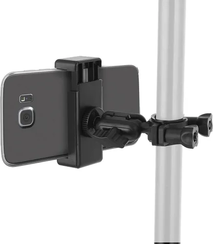 Vista 2 de Soporte de micrófono para teléfono, soporte ajustable para teléfono, soporte giratorio para teléfonos móviles, soporte de teléfono inteligente