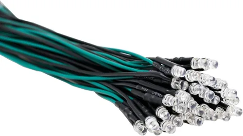 Vista 29 de 30 piezas de luces LED de 12 voltios de 1.8 mm, diodos emisores, precableados, 20 cm, DC 12v, lente transparente, pequeñas lámparas LED