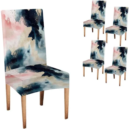 Vista 15 de CAPSCEOLL Juego de 4 fundas para sillas de comedor, color turquesa, turquesa, turquesa, turquesa, turquesa, verde azulado, fundas de asiento Parson