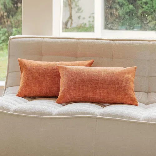 Vista 46 de Home Brilliant Fundas de Almohada de Lino con Forro para Cojines Decorativos de Otoño de Arpillera, Juego de 2, 16 x 16 pulgadas, Negro