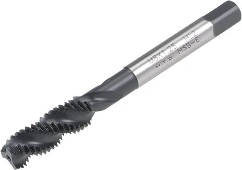 uxcell M8 x 1,25 espiral flauta roscada, máquina métrica roscado HSS nitruración revestido, vástago redondo con extremo cuadrado, tolerancia H2