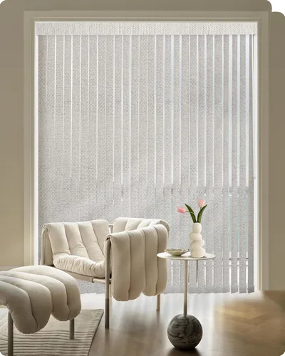 Vista 7 de Graywind Persianas Verticales de Tela Tamaño Personalizado Opacas Control de Varilla Gratuito Reversible Privacidad Juego de Lamas de Riel