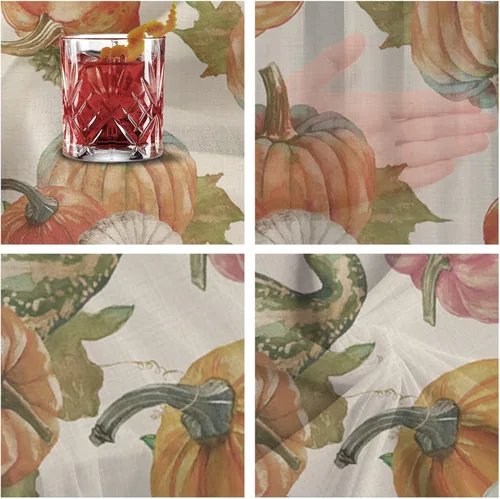 Vista 6 de Double Love Fall Autumn Pumpkins Chiffon Table Runner 55 Inches Long, Voile Sheer Tulle Runner for Rustic Wedding Reception Bridal Shower