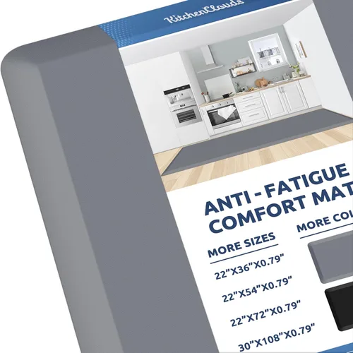 Vista 72 de KitchenClouds Alfombra de cocina acolchada anti fatiga, 17.3 x 60 pulgadas, impermeable, antideslizante, tapete de escritorio cómodo, para cocina