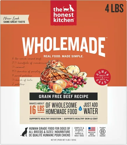Vista 20 de The Honest Kitchen Refuerzo de comida de grado humano: 99% de carne de res para perros, 5.5 onzas (paquete de 12)