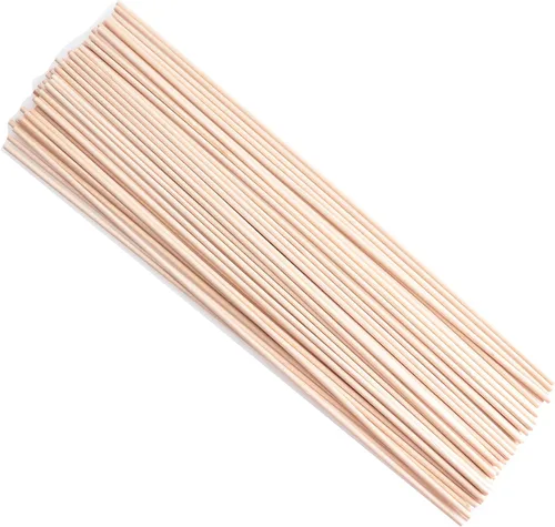 Vista 6 de 60 varillas de madera de 12 pulgadas de madera natural sin terminar para proyectos de manualidades, decoración del hogar, decoración del hogar