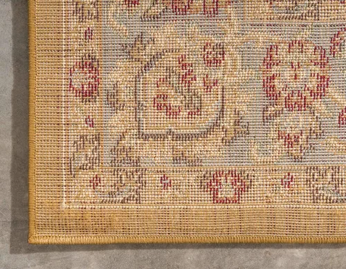 Vista 18 de Unique Loom - Colección Voyage - Alfombra redonda tradicional oriental, marrón, Polipropileno, Bronceado/Azul Claro
