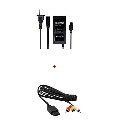WiCareYo AC Power Supply Adapter Wall Charger US Plug with Composite AV Cable for Gamecube System NGC Console