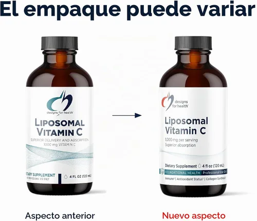 Vista 4 de Designs for Health Líquido de vitamina C liposomal, suplemento de vitamina C de 1000 mg, liposomas (de lecitina de girasol) para una absorción