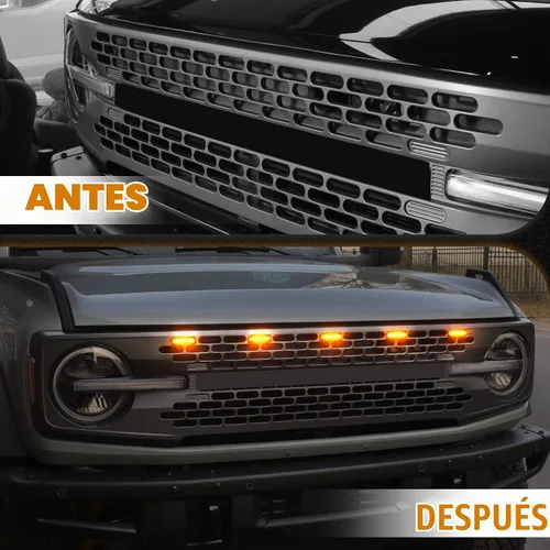 Vista 4 de Seven Sparta - 5 luces LED para parrilla delantera para Ford Bronco de 2/4 puertas