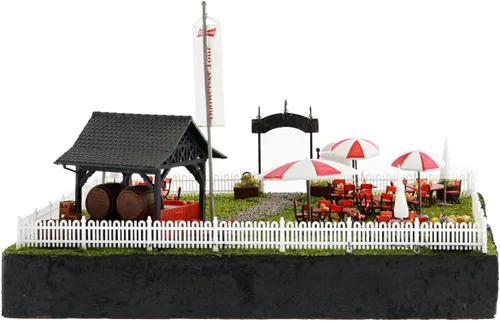 Vista 4 de Lionel Anheuser-Busch Biergarten HO Gauge Kit de construcción de tren
