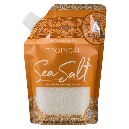 Vista 7 de SaltWorks Ancient Ocean sal rosa del Himalaya, fina, bolsa artesanal con surtidor de vertido; 16 onzas