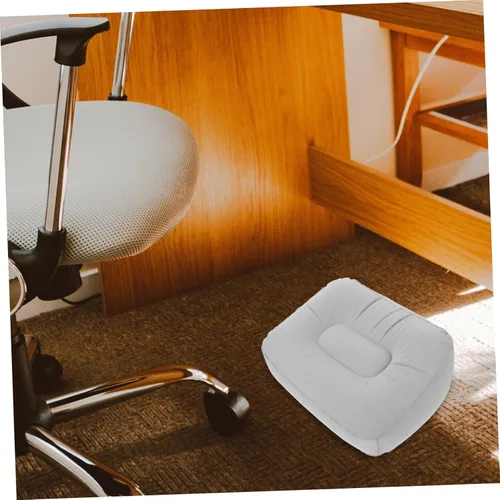 Vista 4 de LIOOBO Almohada inflable para reposapiés, taburete de masaje de pies de PVC, cojín de relajación para viajes al aire libre, hogar, oficina, avión