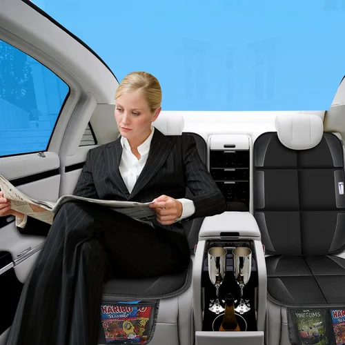 Vista 7 de Protector de asiento de automóvil, protector de asiento acolchado de goma antideslizante para asientos infantiles, protector de asiento de automóvil