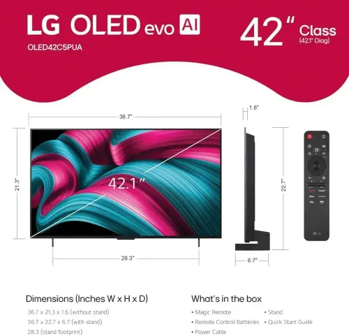 Vista 2 de LG OLED42C5P 42 pulgadas Clase C5 Series 4K OLED Smart TV