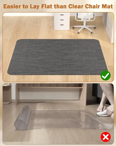 Vista 9 de Blvornl Alfombrilla para Silla de Oficina para Suelo de Madera Dura, 35.4"×47.2" Alfombrilla de Escritorio para Computadora para Madera Dura