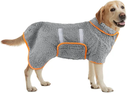 Vista 32 de Bienbee Bata de baño para perro, de secado rápido, súper absorbentes, para después del baño, toalla cálida para perros, suministros de baño