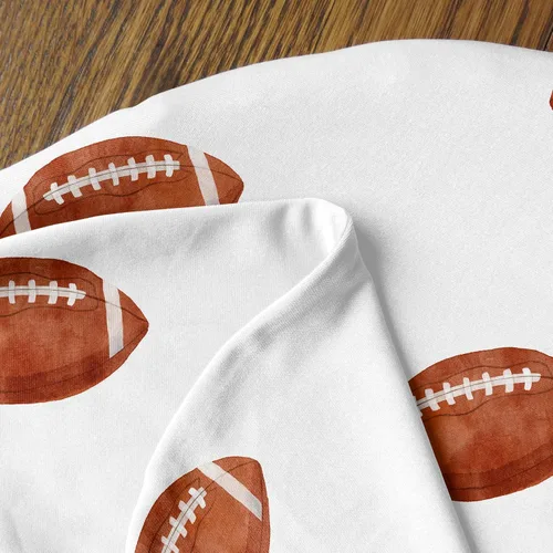 Vista 4 de Sweet Jojo Designs Funda de almohada de lactancia de niño de fútbol marrón y blanco, funda de almohada para lactancia materna, funda de almohada