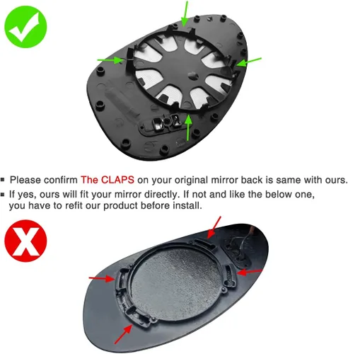 Vista 2 de X AUTOHAUX 1 Par de Cristales de Espejo Lateral de Coche con Placa de Soporte Calefactada de Vidrio Tintado Azul para BMW E86 E88 E90 E91 E92 E93