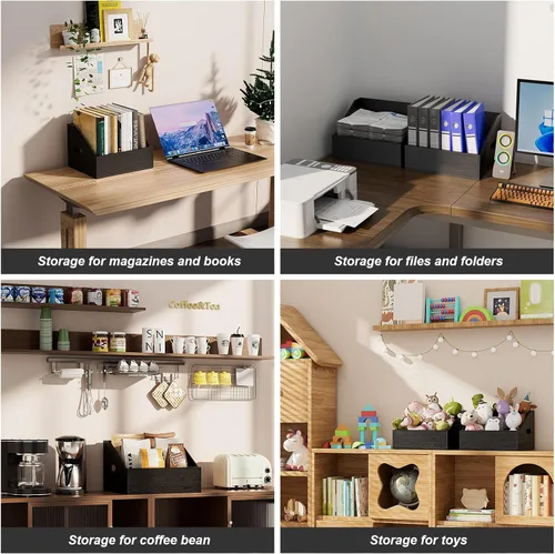 Vista 5 de Almacenamiento de Discos de Vinilo de Madera, Caja de Vinilo Retro y Duradera y Soporte para Discos, Caja de Almacenamiento de Álbumes y Estuche