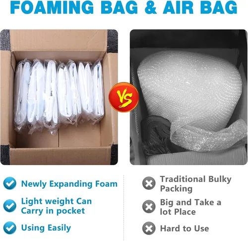 Vista 5 de 18" x 24" 8 PCS TONESPAC Instant Pack Quick Expanding Foam X-400 Bolsa de embalaje para embalaje y envío Paquete de 8
