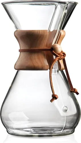 Cafetera de vidrio para verter Chemex - Serie Clásica - 8 tazas - Embalaje exclusivo