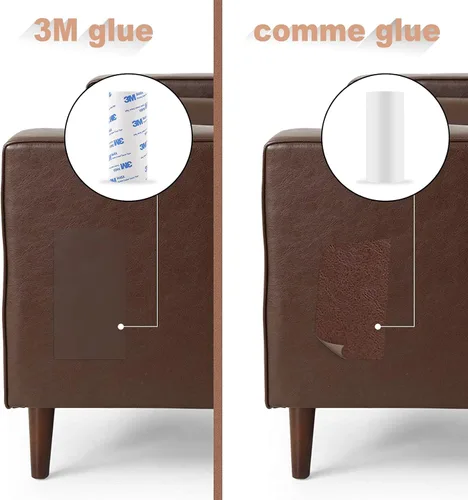 Vista 6 de Parche de reparación de cuero, parches de cuero para sofá, parche de cuero autoadhesivo, cinta de reparación de cuero para sofás, asientos