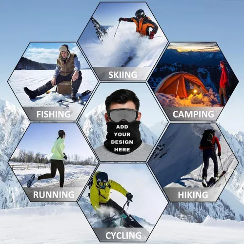 Vista 7 de Custom Face Mask Reusable for Men & Women,Personalized Microfiber Neck Warmer Neck Gaiter Face Mask Bandana Balaclava