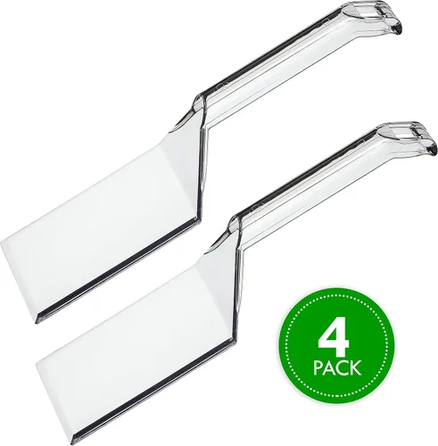 Vista 5 de Plasticpro Espátula desechable de plástico para servir, utensilios de servicio duraderos y resistentes, transparentes, paquete de 4