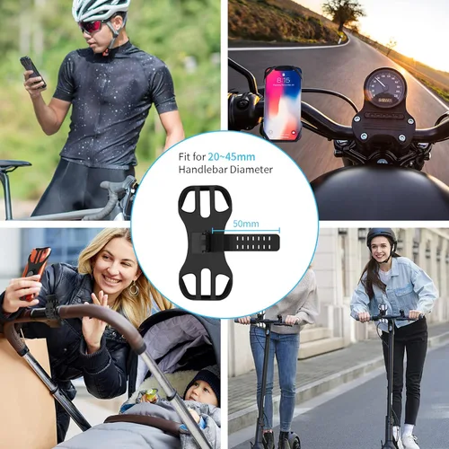 Vista 7 de Soporte desmontable para teléfono celular, soporte universal para teléfono celular, giratorio de 360°, soporte de teléfono ajustable para bicicleta