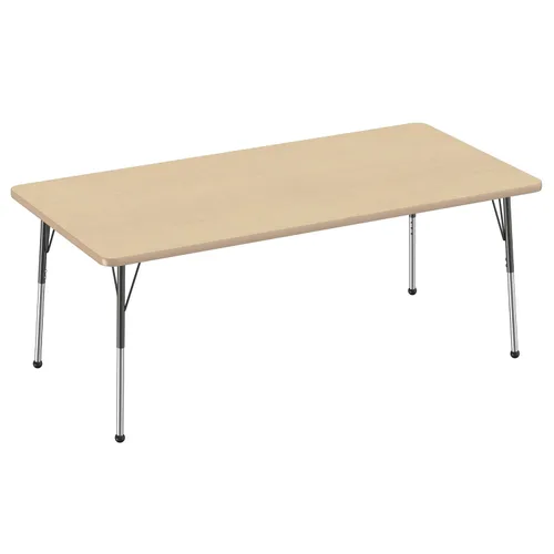 Vista 37 de FDP - Mesa rectangular para actividades escolares y de oficina (24 x 36 pulgadas), patas estándar con deslizadores giratorios, altura ajustable