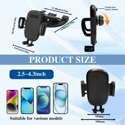 Vista 2 de Zufoty Soporte universal para teléfono de automóvil, soporte universal para teléfono de ventilación de automóvil, parabrisas y teléfono celular