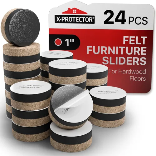 Vista 10 de X-Protector Deslizadores de Fieltro para Muebles para Pisos de Madera Dura y Juego de Herramientas Elevadoras de Muebles - 4 PCS Deslizadores de 3
